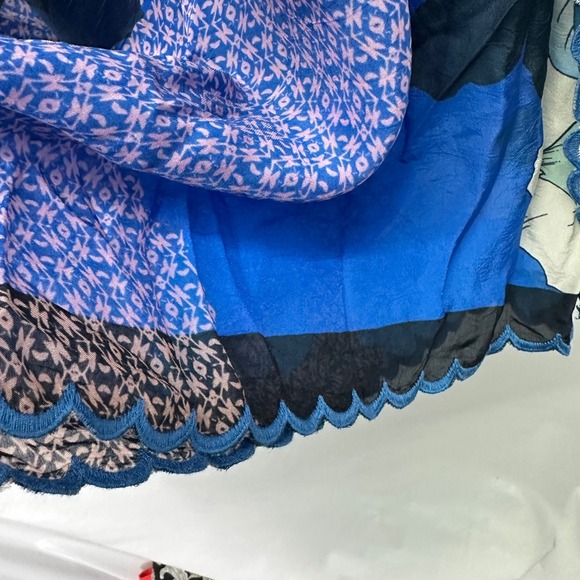 Johnny Was Boho Cropped Top & Tura Wrapped Pant Set Blue Floral NWT Size L - Picture 16 of 16